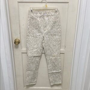 Zebra Print High-Waisted Pants